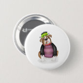 Bulldog verkleed als Frankensteins Monsterbadge Ronde Button 5,7 Cm (Voorkant /achterkant)