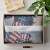 Bulldog verkleed als Oom Sam met de vlag van de VS Tissuepapier (Geschenk)