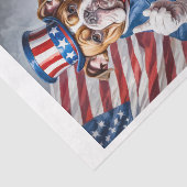 Bulldog verkleed als Oom Sam met de vlag van de VS Tissuepapier (Detail)