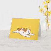 Bulldog Verlate Verjaardag Kaart (Gele Bloem)