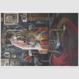 Bulldog Vibrant Dread Locks Decoupage Tissuepapier