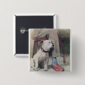 Bulldog Vierkante Button 5,1 Cm (Voorkant /achterkant)