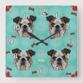 Bulldog Vierkante Klok (Voorkant)