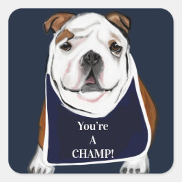 BULLDOG VIERKANTE STICKER
