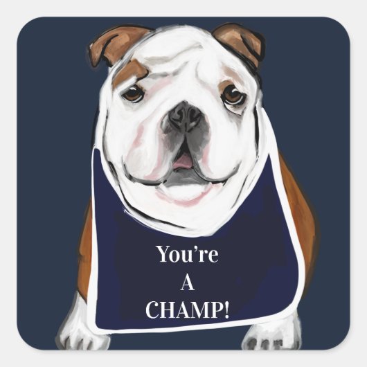 BULLDOG VIERKANTE STICKER (Voorkant)