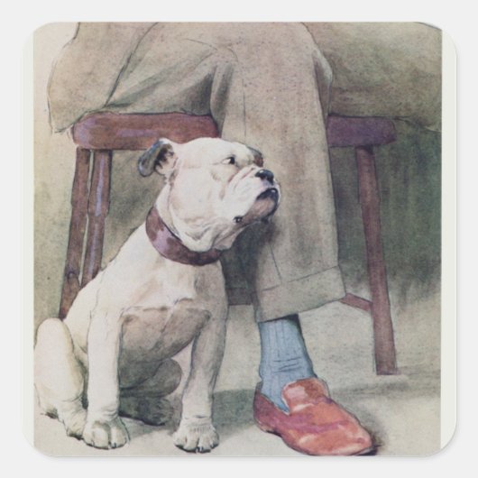 Bulldog Vierkante Sticker (Voorkant)