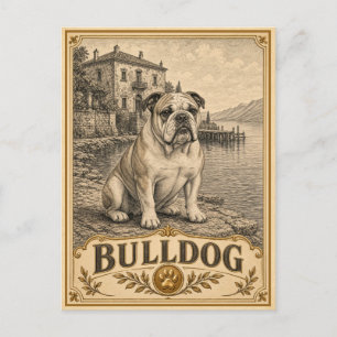 Bulldog, Vintage Heritage Hond Briefkaart