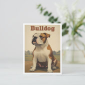 Bulldog Vintage Kunst Briefkaart (Staand voorkant)