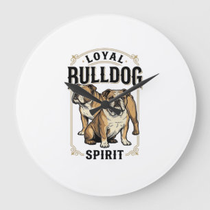 Bulldog Vintage T-shirt Twin Bulldogs Graveren Tee Grote Klok