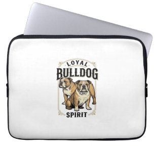 Bulldog Vintage T-shirt Twin Bulldogs Graveren Tee Laptop Sleeve