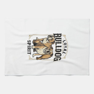 Bulldog Vintage T-shirt Twin Bulldogs Graveren Tee Theedoek