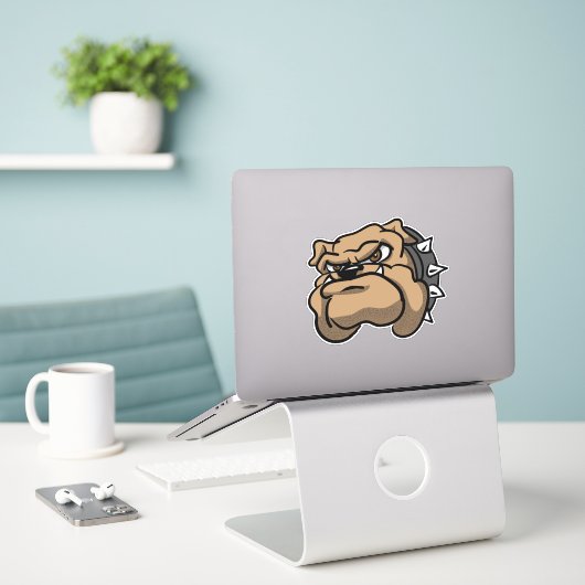 Bulldog Vinyl Sticker (Laptop op bureau)