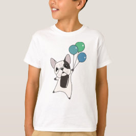 Bulldog vliegt ballonnen boven stutdieren Honden T-shirt