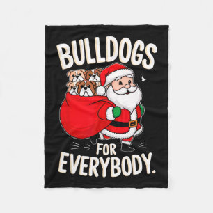Bulldog voor iedereen Grappig Kerstfeest Fleece Deken