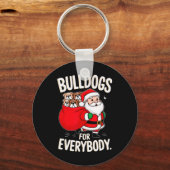 Bulldog voor iedereen Grappig Kerstfeest Sleutelhanger (Voorkant)