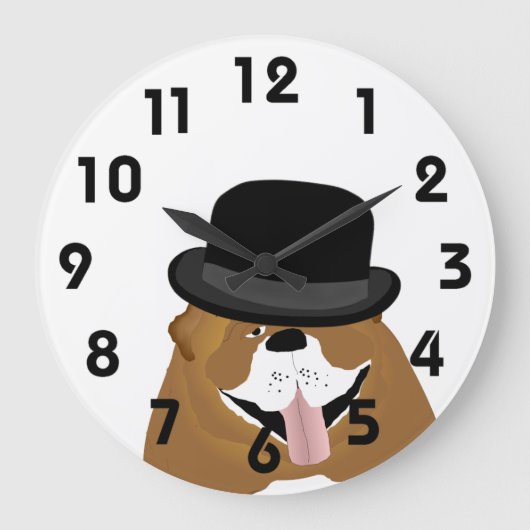 Bulldog Wall Clock Grote Klok (Voorkant)