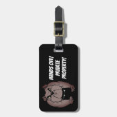 Bulldog Warning Bagagelabel met lederen riem (Voorkant verticaal)