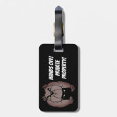 Bulldog Warning Bagagelabel met lederen riem (Achterkant verticaal)
