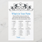 Bulldog Wat zit er in je baby shower met handtas (Voorkant)