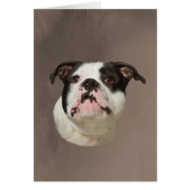 Bulldog Water Color Art Painting (Voorkant)