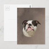 Bulldog Water Color Art Painting Briefkaart (Voorkant / Achterkant)