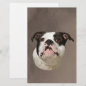 Bulldog Water Color Art Painting Briefpapier (Voorkant / Achterkant)