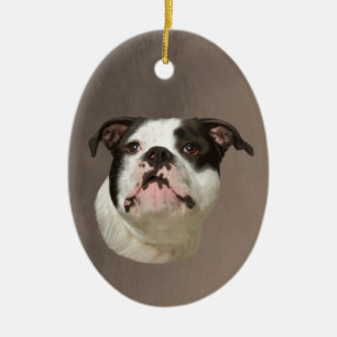Bulldog Water Color Art Painting Keramisch Ornament