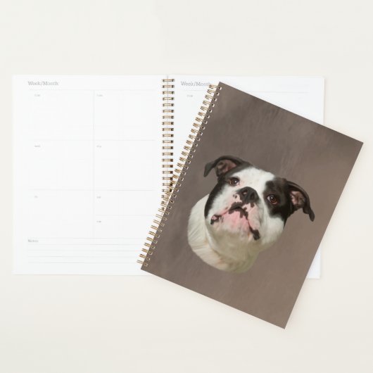 Bulldog Water Color Art Painting Planner (Display)
