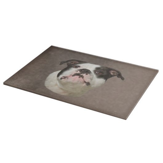 Bulldog Water Color Art Painting Snijplank (Hoek)