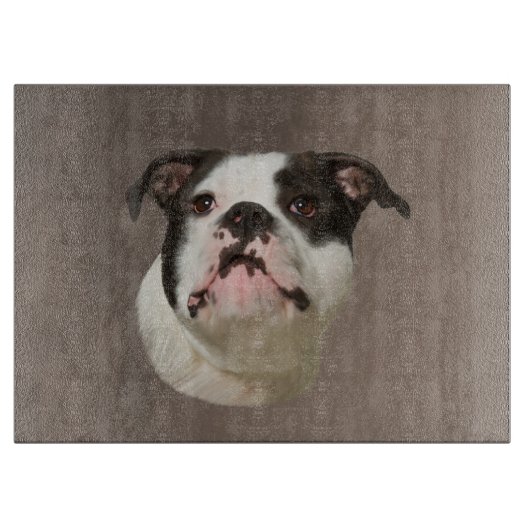 Bulldog Water Color Art Painting Snijplank (Voorkant)