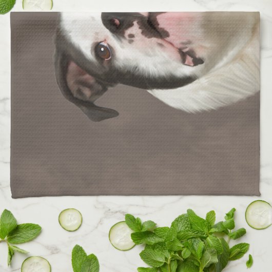 Bulldog Water Color Art Painting Theedoek (Gevouwen)