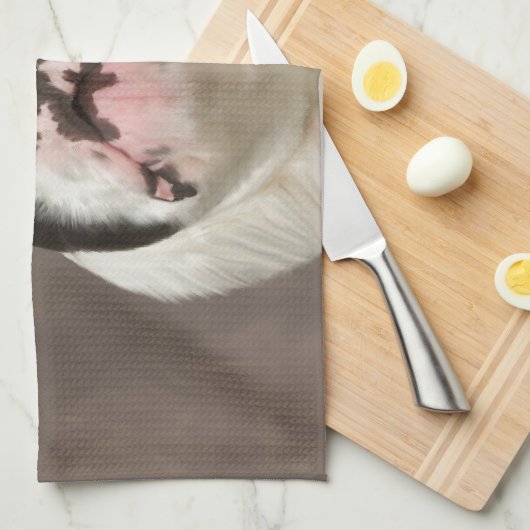 Bulldog Water Color Art Painting Theedoek (Quarter Fold)