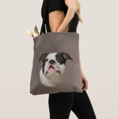 Bulldog Water Color Art Painting Tote Bag (Dichtbij)