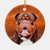 Bulldog Waterverf Kunstportret Keramisch Ornament (Voorkant)