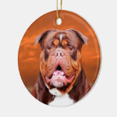 Bulldog Waterverf Kunstportret Keramisch Ornament (Links)