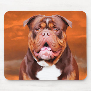 Bulldog Waterverf Kunstportret Muismat