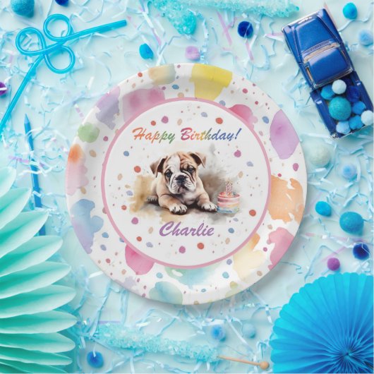 Bulldog Waterverf Papier Bord (Feest)