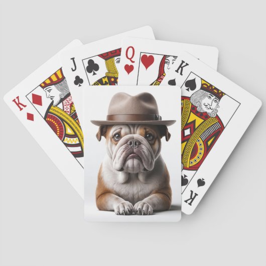 Bulldog Wearing a Fedora Pokerkaarten (Achterkant)