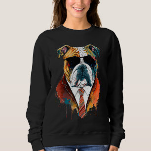 Bulldog Wearing Colorful Suit Cool English Bulldog Trui