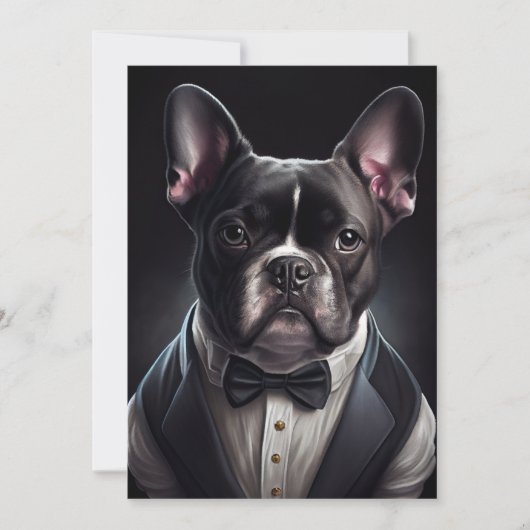 Bulldog Wearing Tuxedo Bedankkaart (Voorkant)