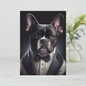 Bulldog Wearing Tuxedo Bedankkaart (Staand voorkant)