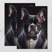 Bulldog Wearing Tuxedo Bedankkaart (Voorkant / Achterkant)