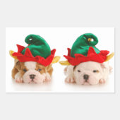 BULLDOG WELPJES ALS ELFEN AANVRAAG STICKER (Voorkant)