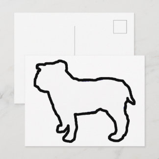 Bulldog White SIlhouette Briefkaart