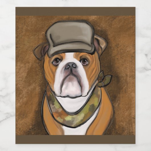 Bulldog Wijn Etiket (Enkel label)