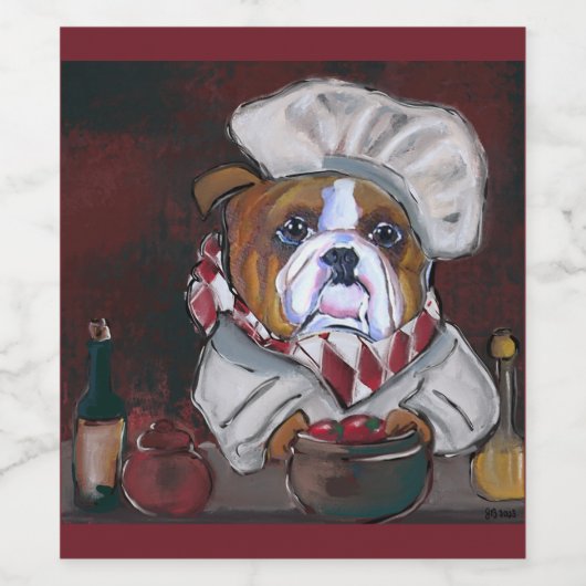Bulldog Wijn Etiket (Enkel label)