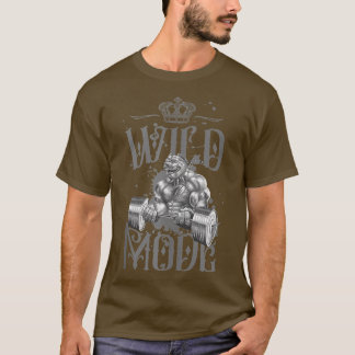 Bulldog Wild Mode Bodybuilding Gym Workout Dog Bea T-shirt