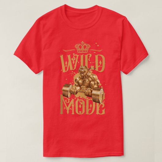 Bulldog Wild Mode Fitness Gym Workout Dog Beast T-shirt (Design voorkant)