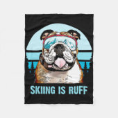 Bulldog Winter Skiing Is Ruff Ski Dog Lover  Fleece Deken (Voorkant)