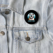 Bulldog Winter Skiing Is Ruff Ski Dog Lover  Ronde Button 5,7 Cm (In situ)